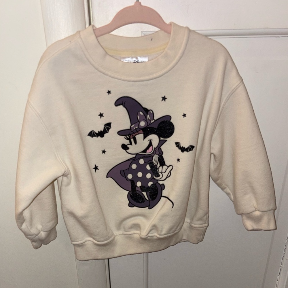 Baby Gap Disney Cream Sweatshirt with Witch Minnie Mouse Design 2T